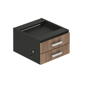 Minas Office Gaveteiro Fixo 2 Gavetas Prata