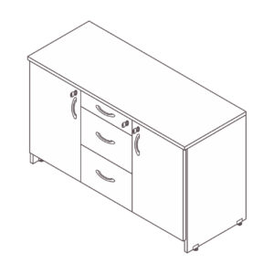 Minas Office Credenza 1 gaveta 2 pastas suspensa plus