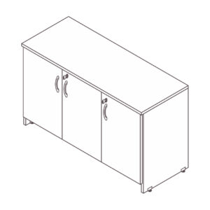 Minas Office Credenza 3 portas plus
