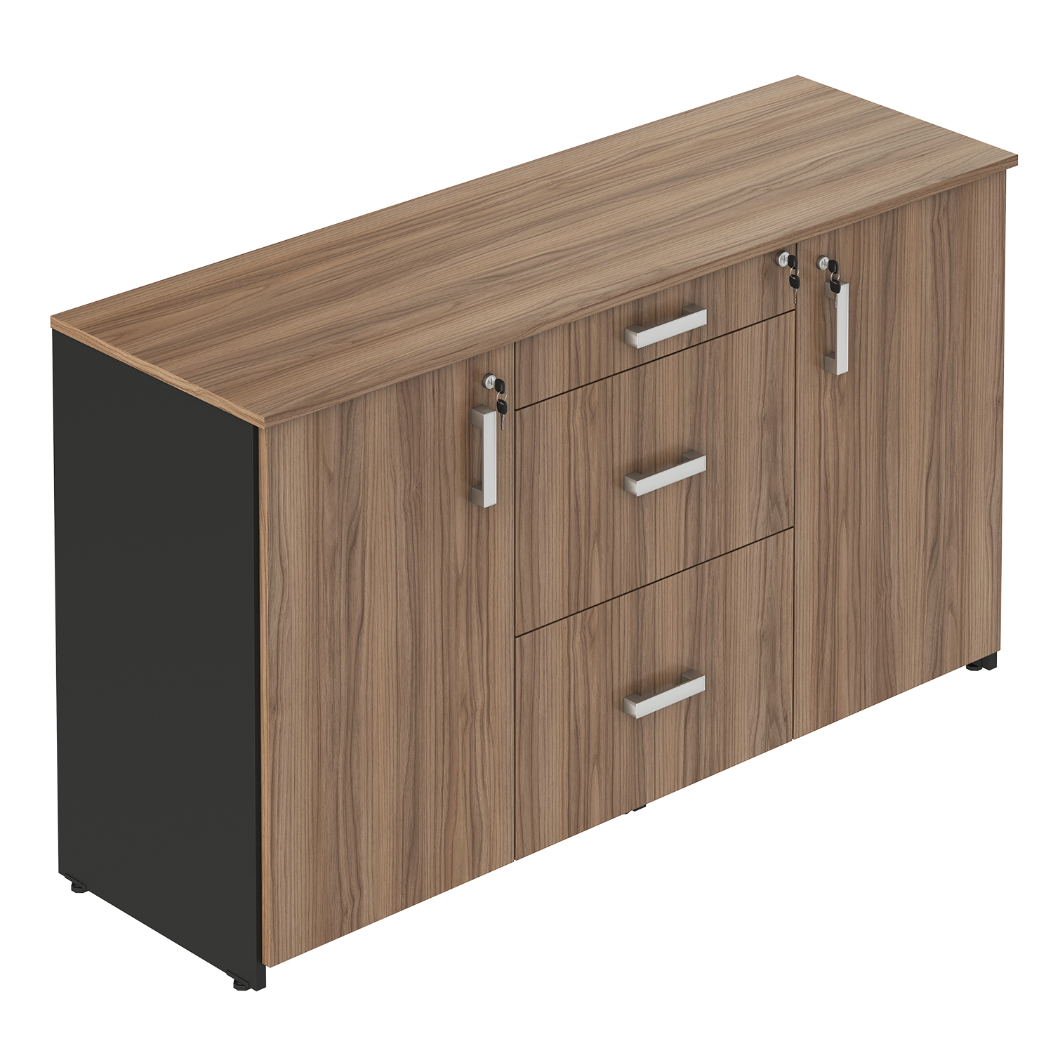 Minas Office Credenza 2 Pastas Suspensas Prata Top