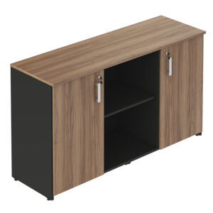 Minas Office Credenza com Vão Prata Top