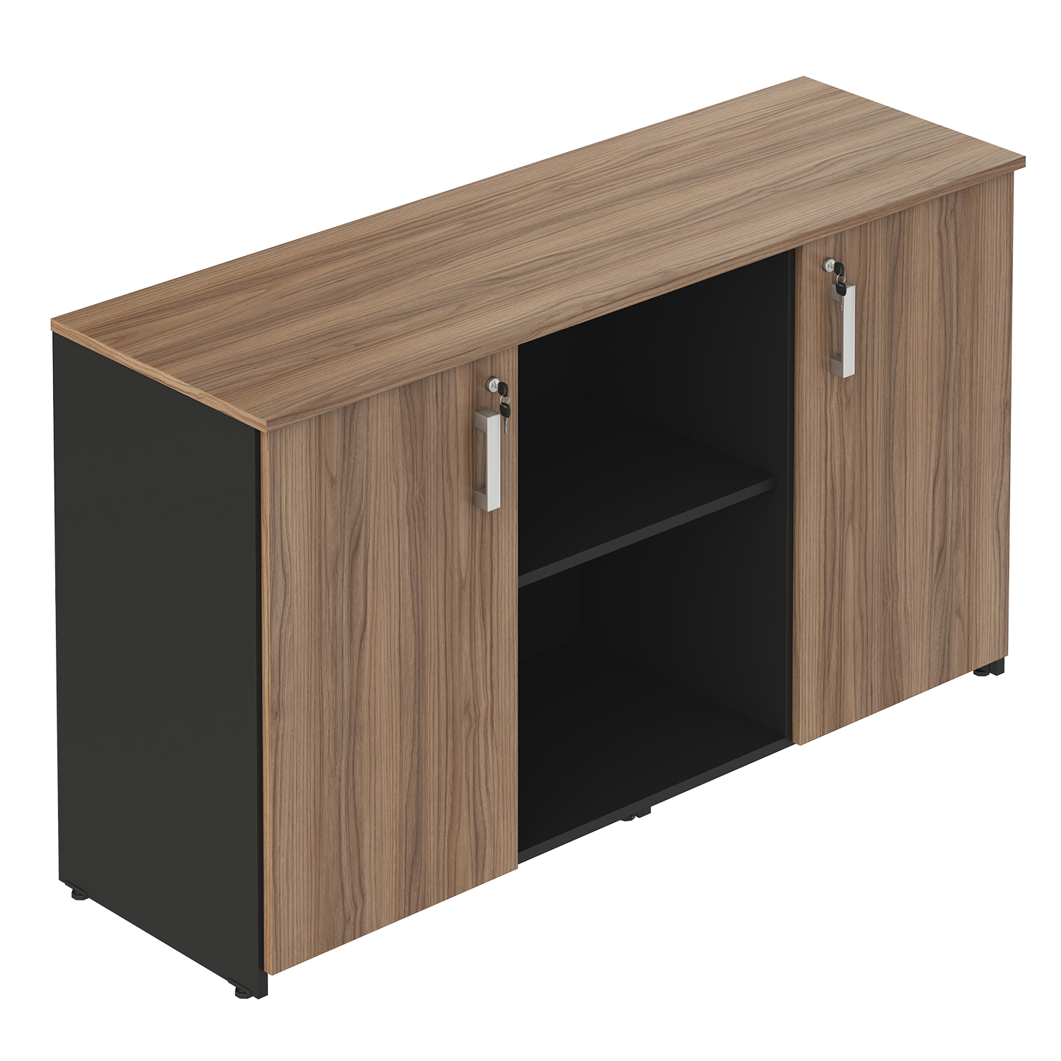 Minas Office Credenza com Vão Prata Top