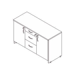 Minas Office Credenza 1 gaveta 2 pastas suspensa diamante
